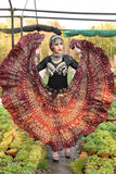Block print skirt burgundy beauty