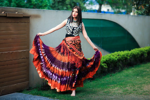 Senoritas skirt orange purple