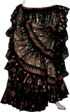 Block print skirt black beauty