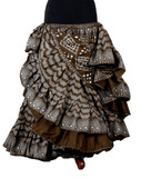 Block print assuit skirt olive/silver in polyester