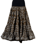 Block print assuit skirt olive/silver in polyester