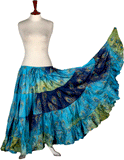 Block print skirt peacock Tye Dye