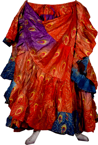 Block print skirt peacock Tye Dye