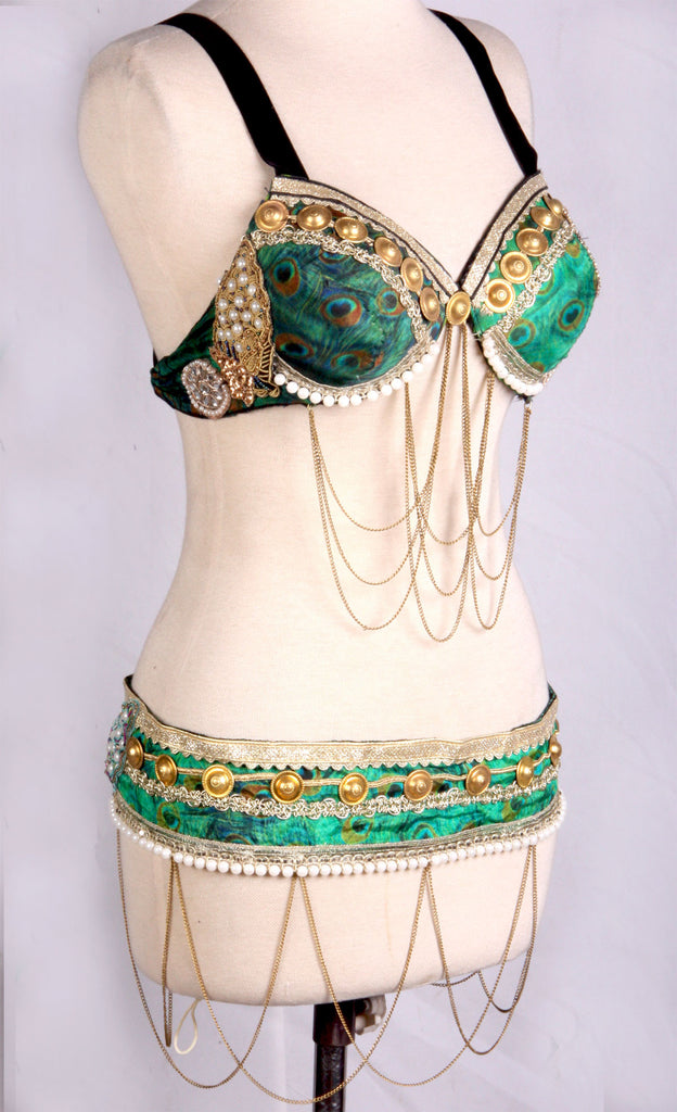 peacock base bra belt set – Senoritas-tribal-designs
