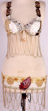 Peacock Ivory bra belt set