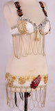 Peacock Ivory bra belt set