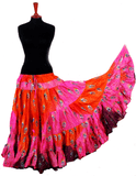 Block print skirt peacock Tye Dyed with sequin work