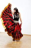 Block print skirt tie dye Beauty 4 Border skirt multi with gold border