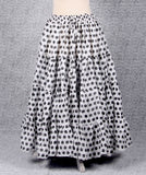 Polka Dot Skirt Block Print White/Black