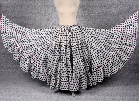 Polka Dot Skirt Block Print White/Black