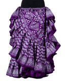 Block print assuit skirt purple/silver in polyester