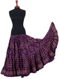Block print assuit skirt purple/gold in polyester
