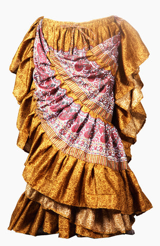 Block Print Skirt Gold Dust