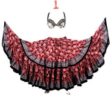 Block Print Skirt Burgundy/black