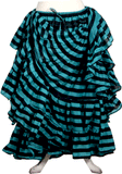 Block print Black Turqouise Stripe skirt