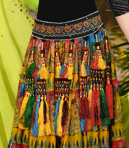 Tribal Kuchi Multi Colored Paranda Tassel belt