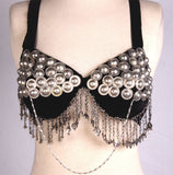 Metal fringe bra belt set