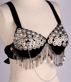 Metal fringe bra belt set