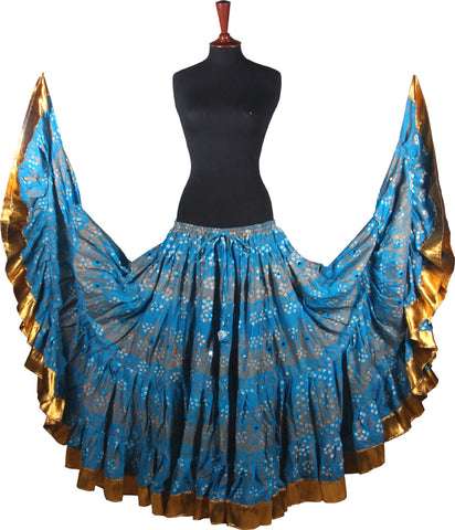 Block print skirt Jaipur Beauty 4 Border skirt with shiny trim