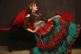 Senoritas multi layer skirt seagreen red black