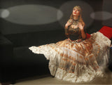 White gold banarsi skirt