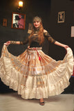 White gold banarsi skirt