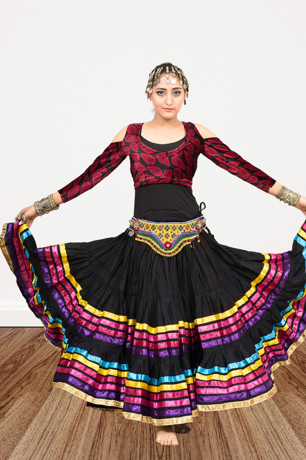 Black multi Trim Skirt WLS