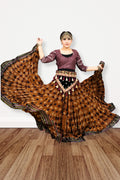 Block print Jaipur skirt sunset WLS