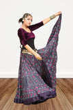 Block print Jaipur skirt burgundy dots