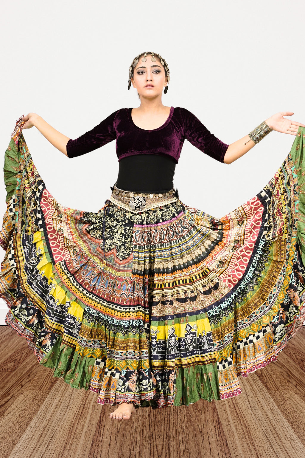 Digital print patchwork Skirt WLS