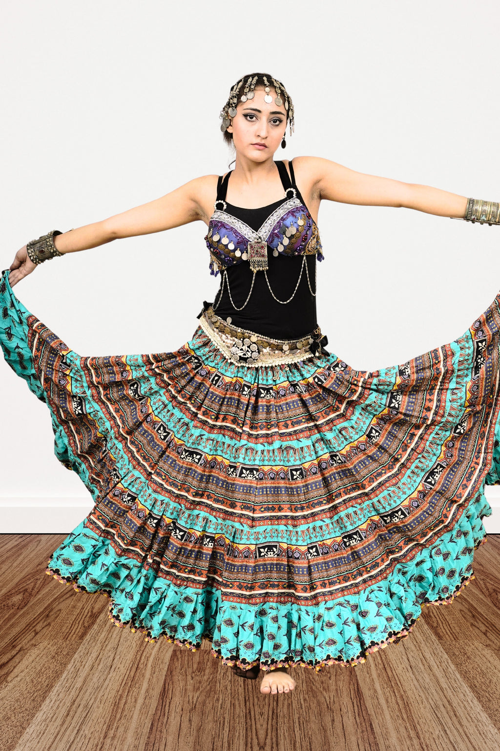 Digital print Skirt turqouise WLS