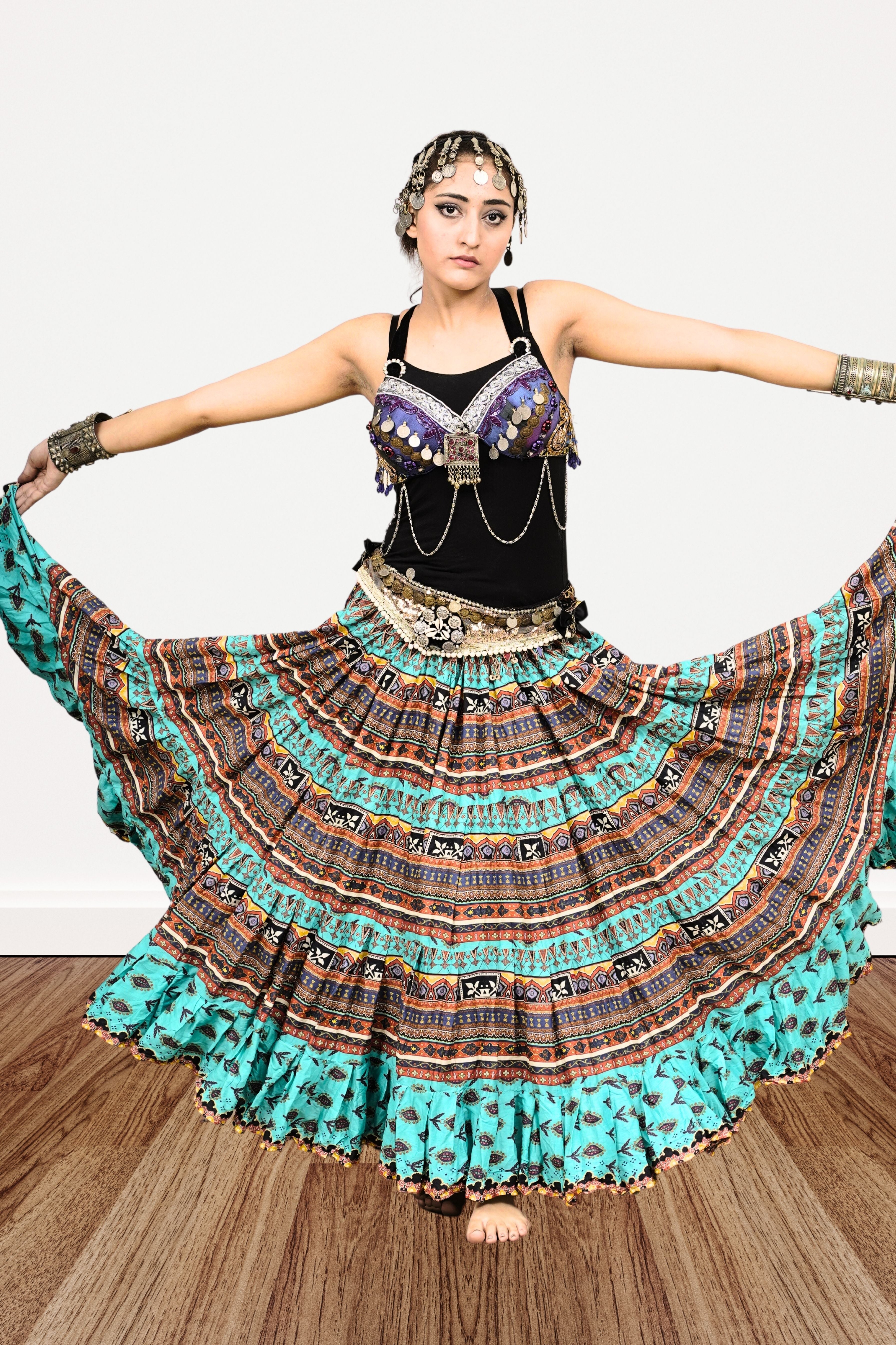 Digital print Skirt turqouise WLS