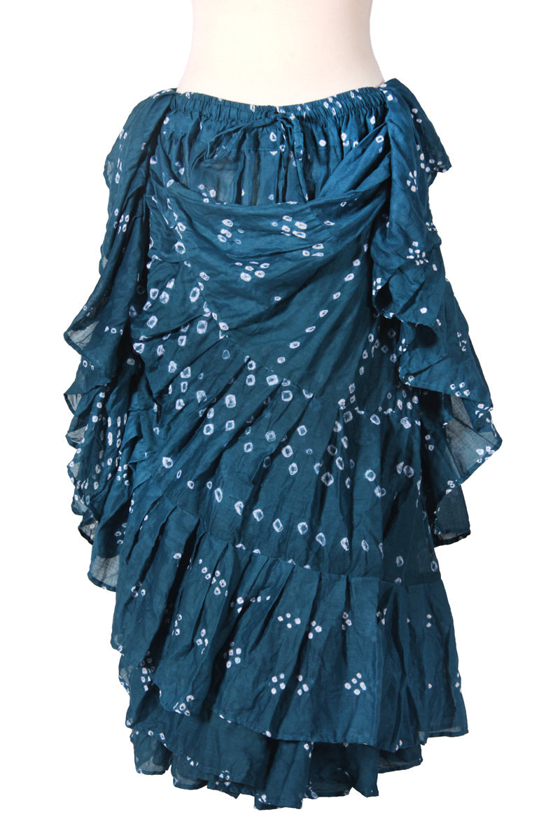 Jaipur white dot skirt teal WLS