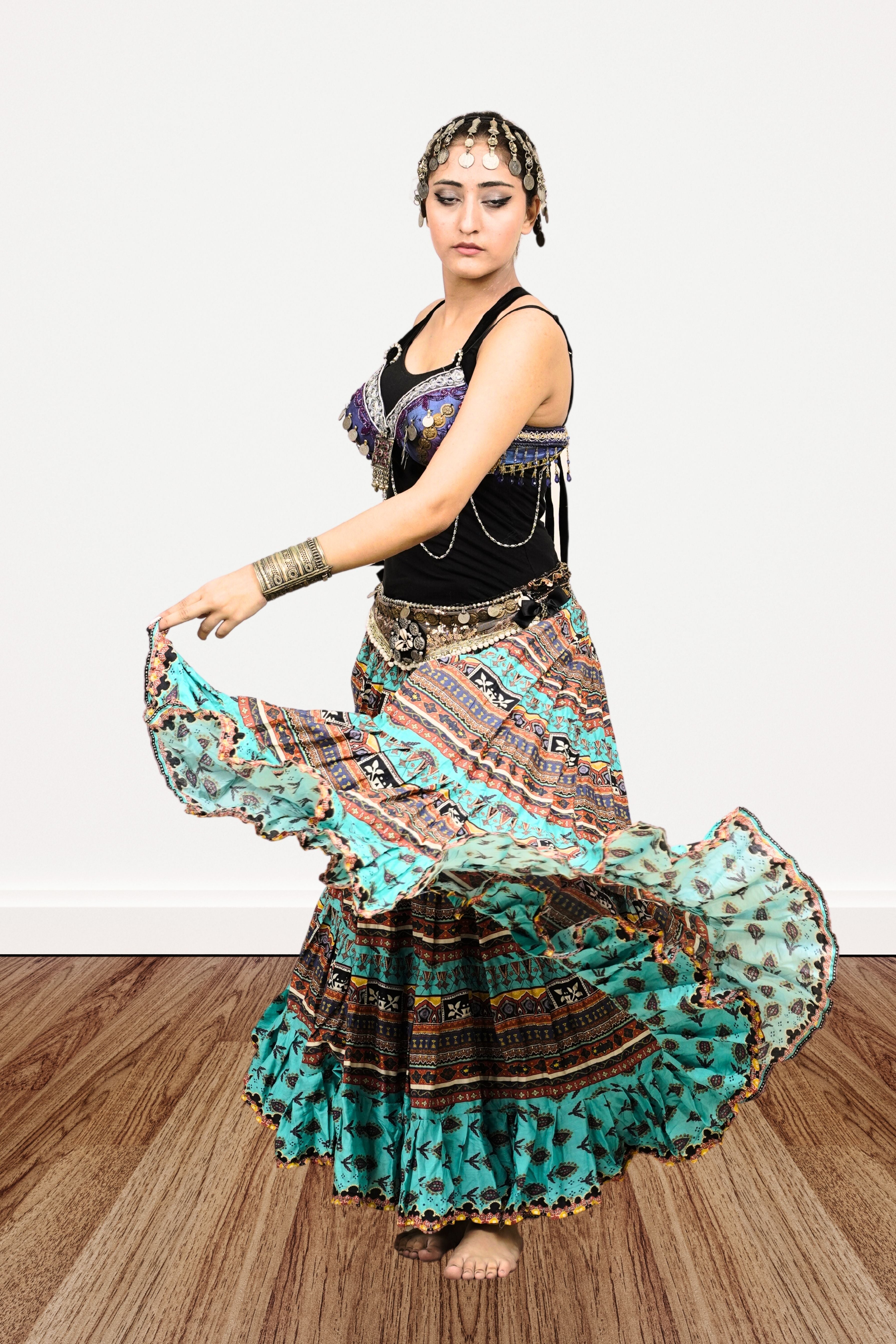 Digital print Skirt turqouise WLS