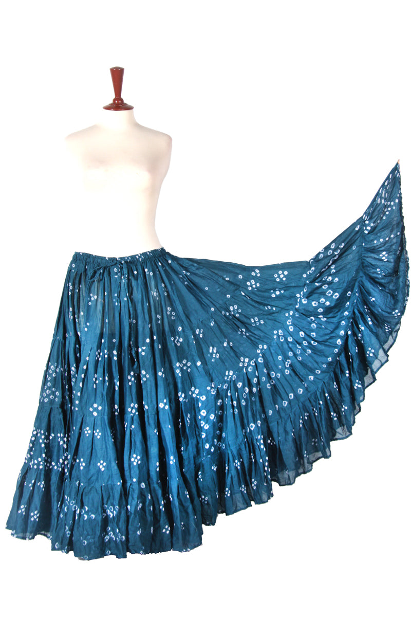 Jaipur white dot skirt teal WLS