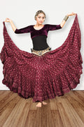 Block print skirt Burgundy
