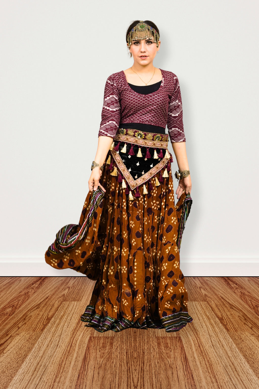 Block print Jaipur skirt sunset WLS