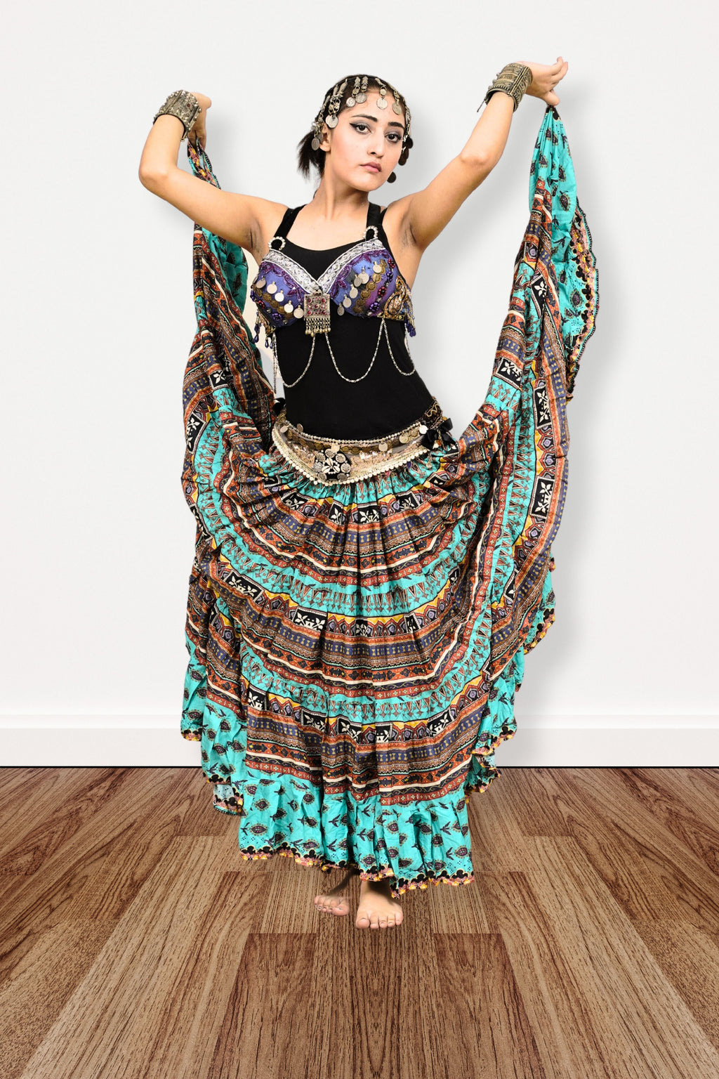 Digital print Skirt turqouise