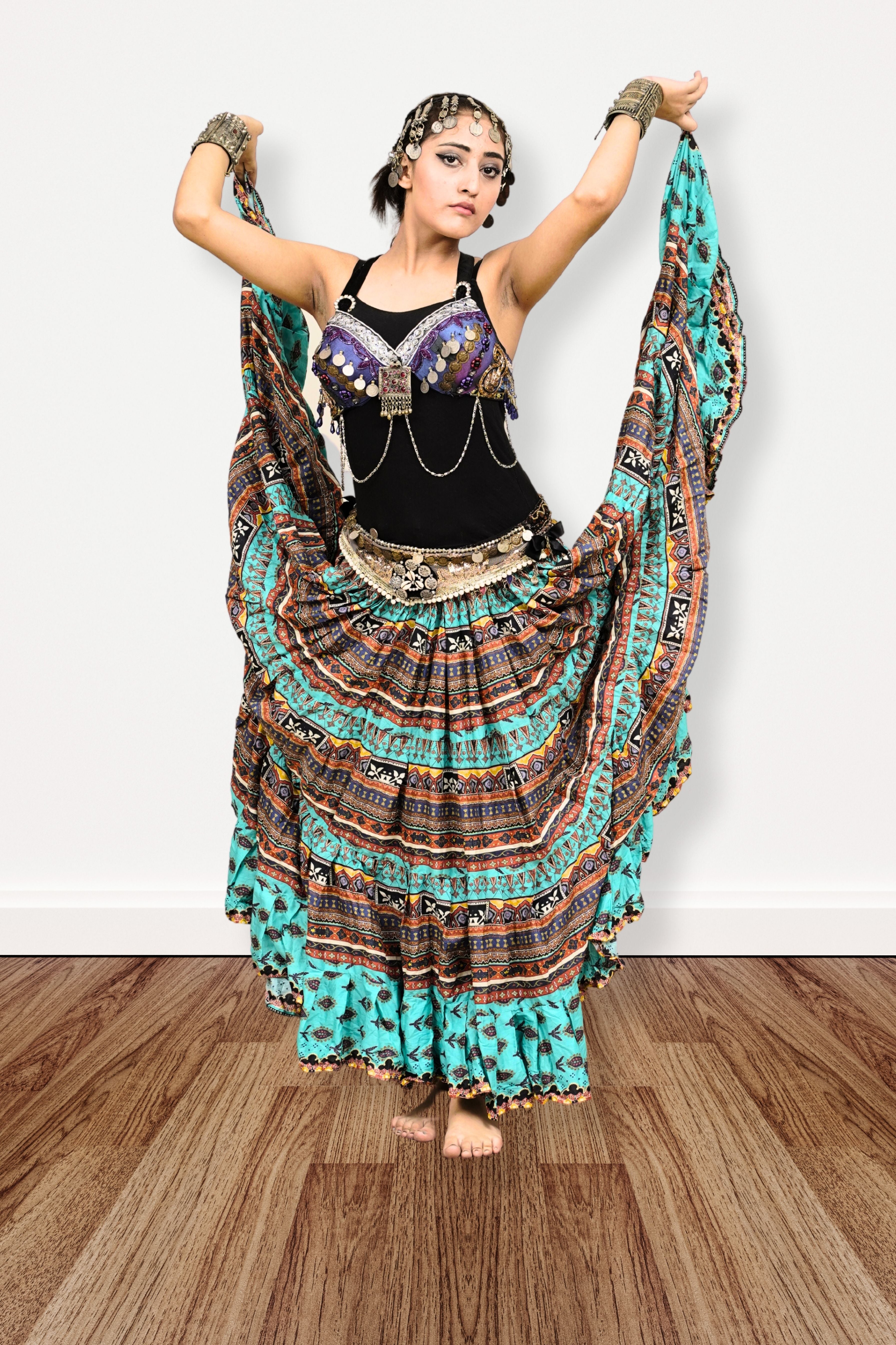 Digital print Skirt turqouise