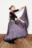 Block print Jaipur skirt burgundy dots