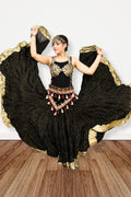 Lurex solid Skirt black with gold border WLS