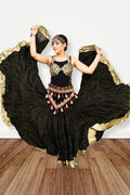 Lurex solid Skirt black with gold border