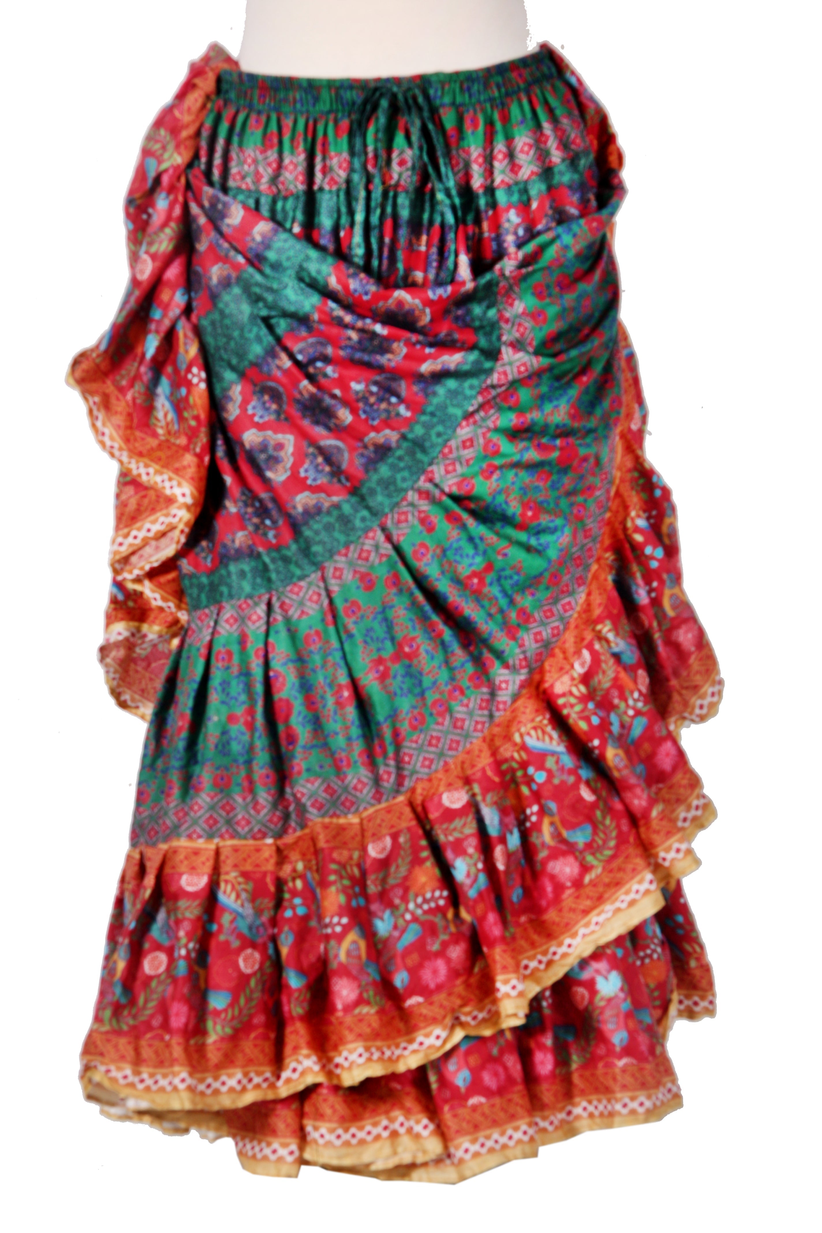 Digital print Skirt Sea green /Burgundy WLS