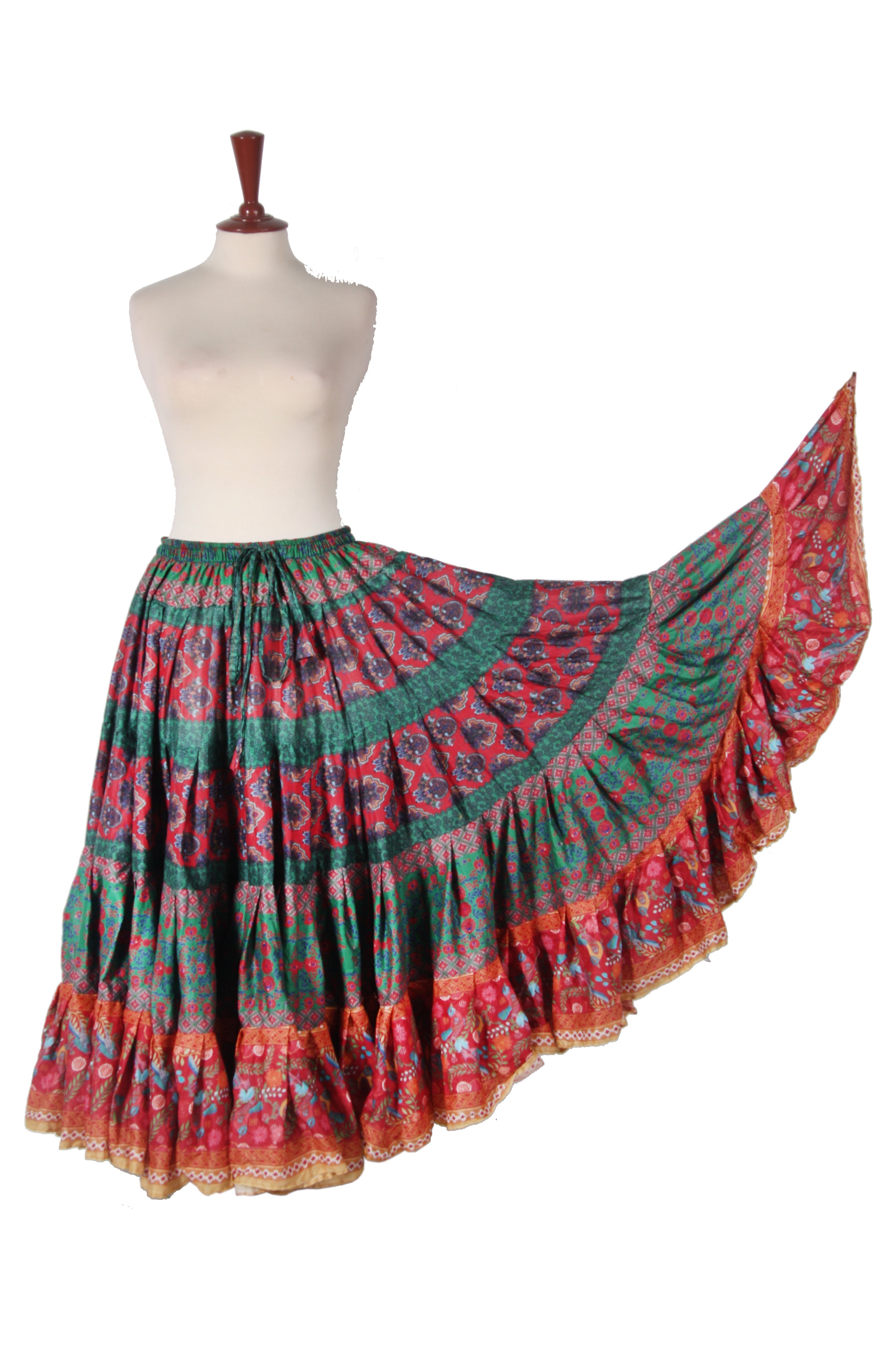 Digital print Skirt Sea green /Burgundy  Design