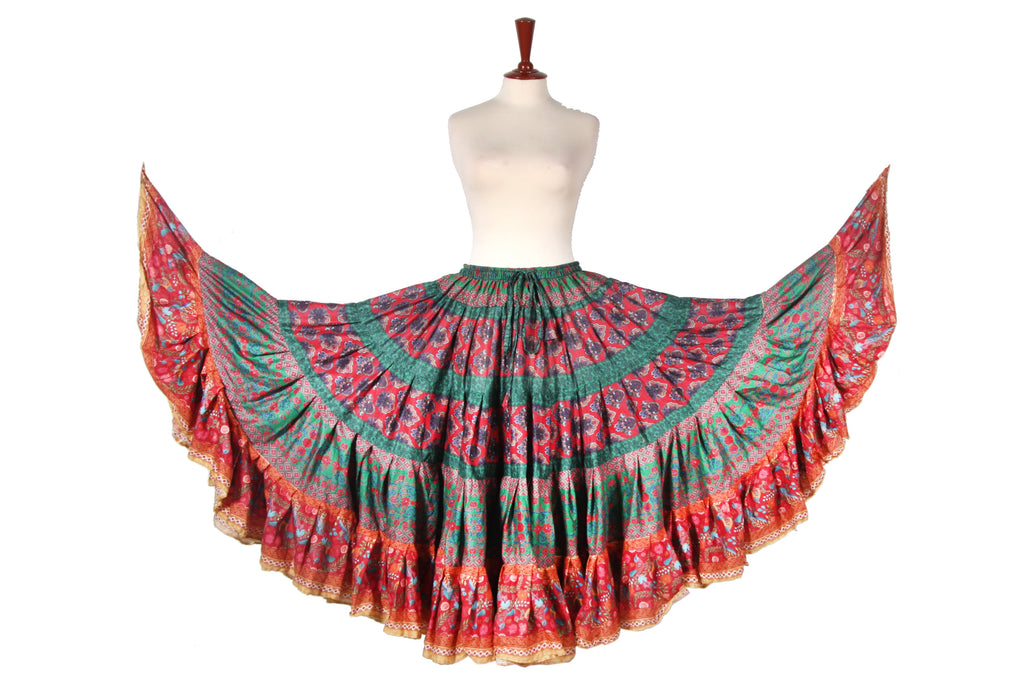 Digital print Skirt Sea green /Burgundy WLS