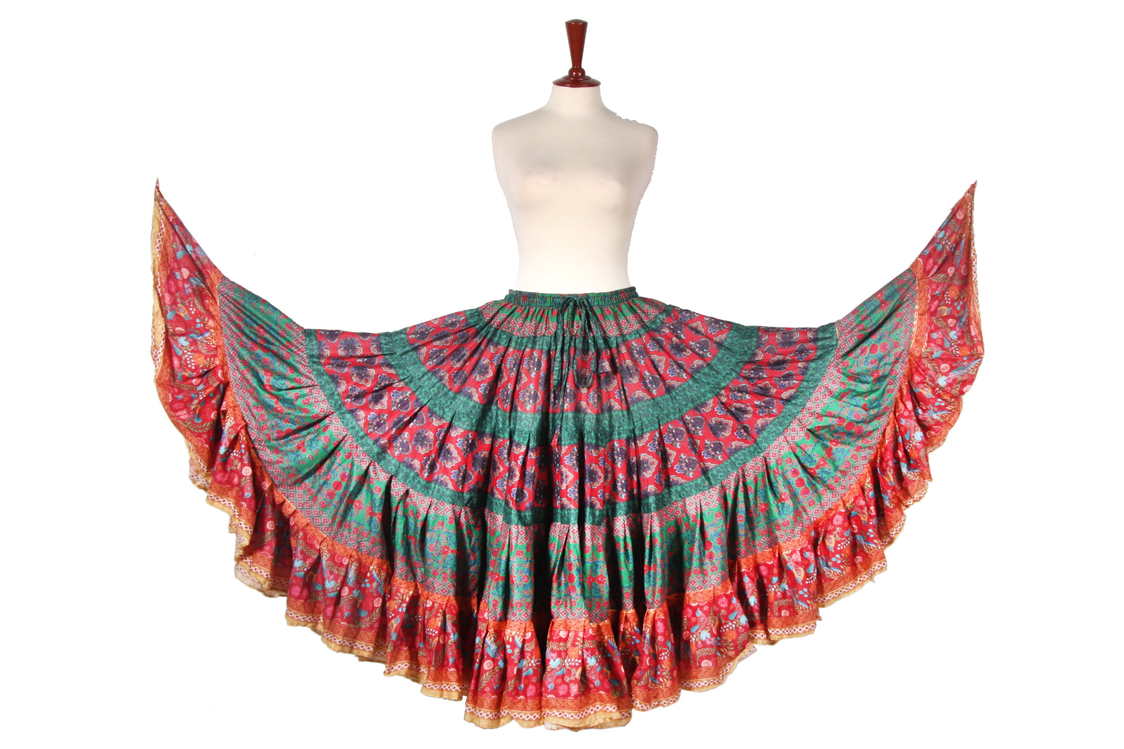 Digital print Skirt Sea green /Burgundy WLS