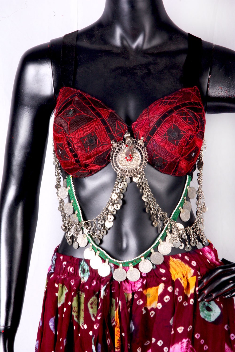 Double Drape Embroidery Bra With Double Drape