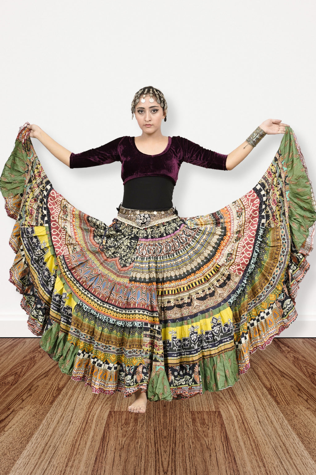 Digital print patchwork Skirt WLS