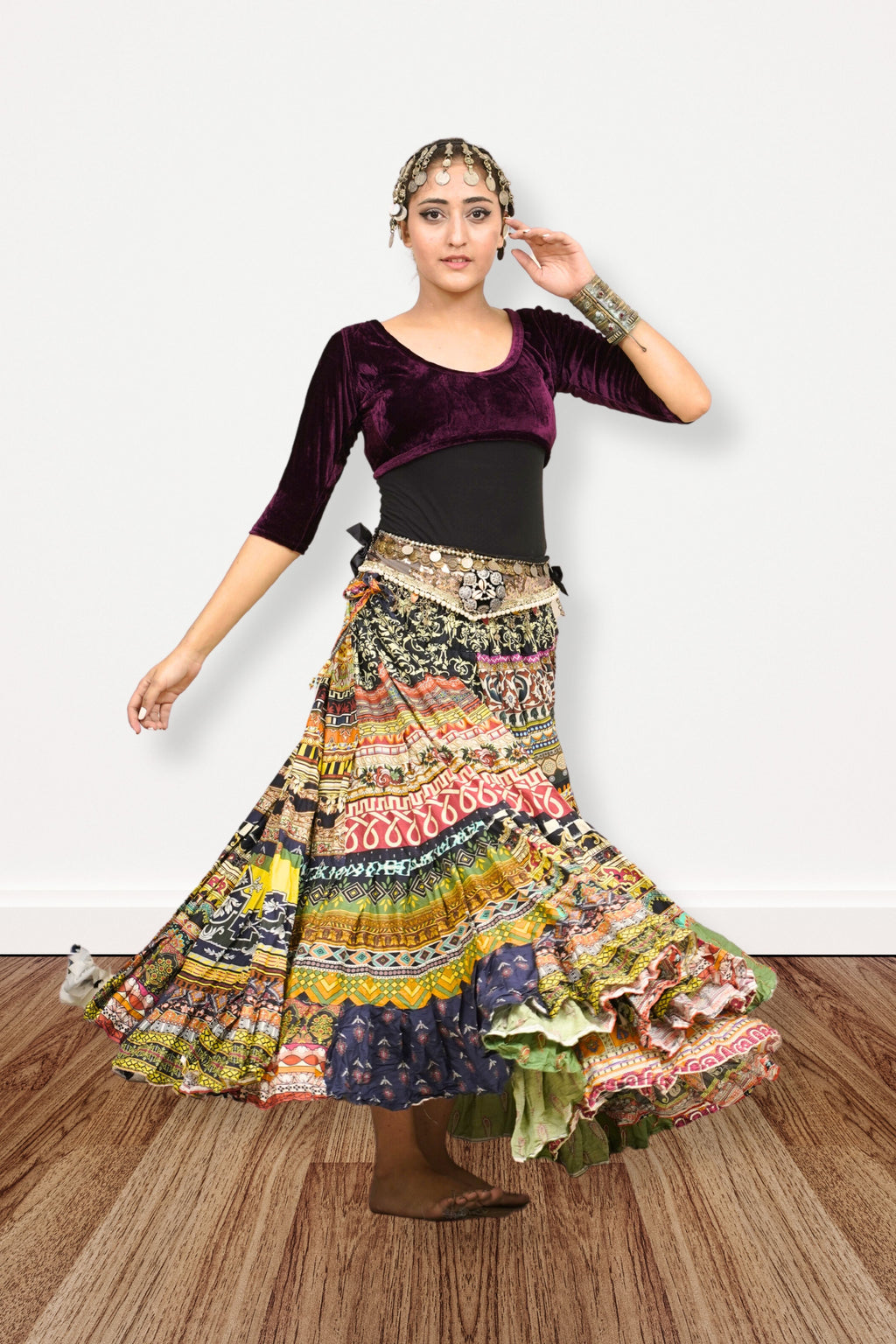 Digital print patchwork Skirt
