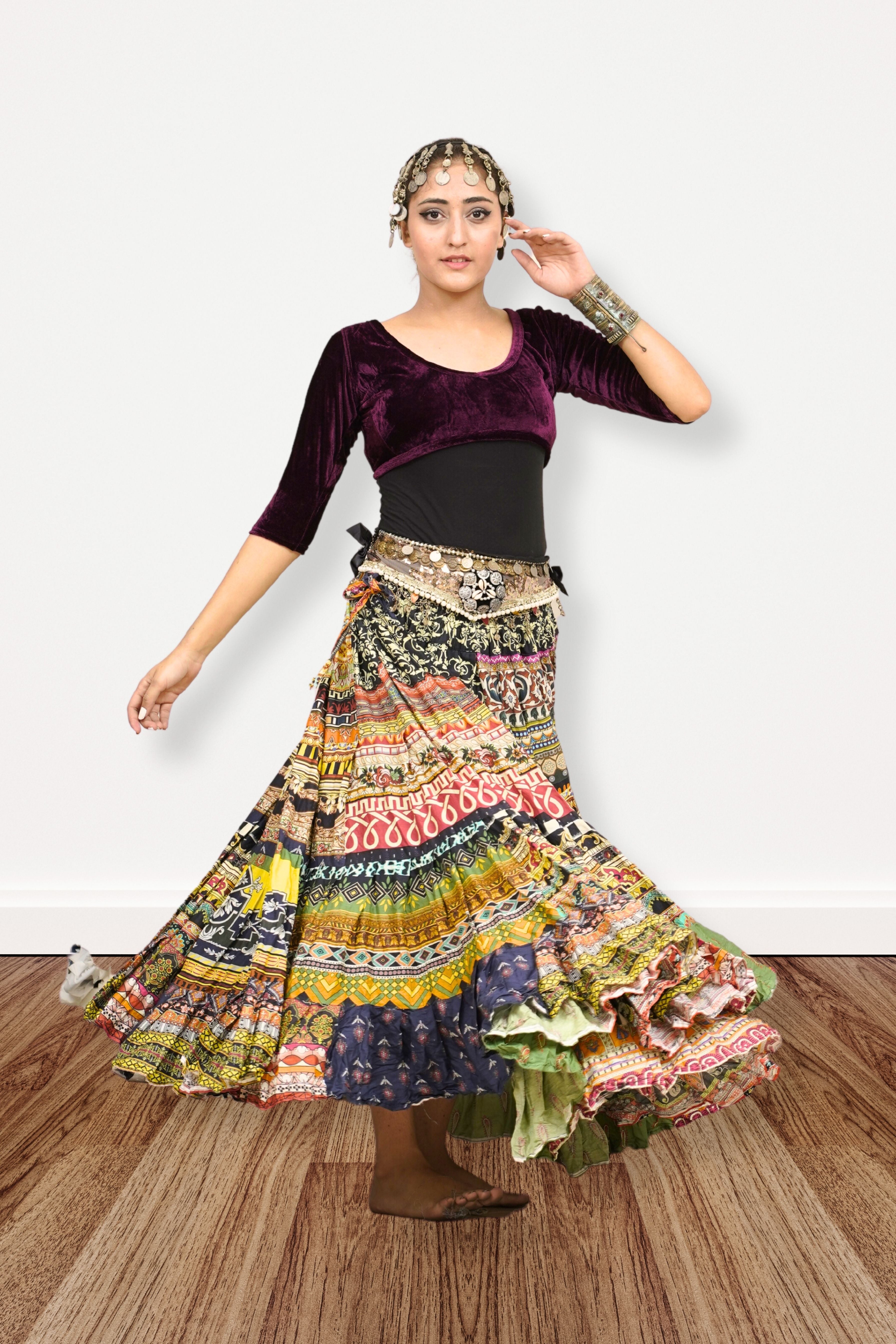 Digital print patchwork Skirt